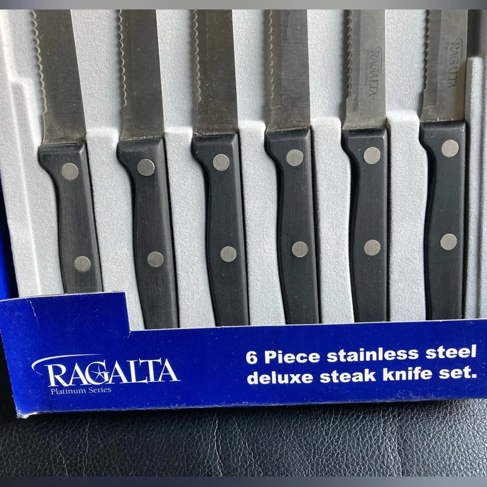 Ragalta Platinum Series 6 Piece Stainless Steel Deluxe Steak Knife Set